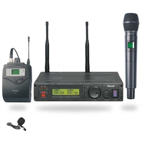 Roof R-1200EY UHF Kablosuz El ve Yaka Mikrofonu